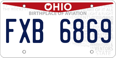 OH license plate FXB6869