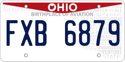 OH license plate FXB6879