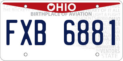OH license plate FXB6881