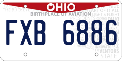 OH license plate FXB6886