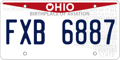 OH license plate FXB6887