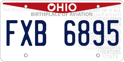 OH license plate FXB6895