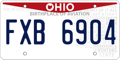 OH license plate FXB6904