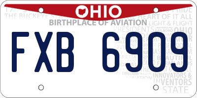 OH license plate FXB6909