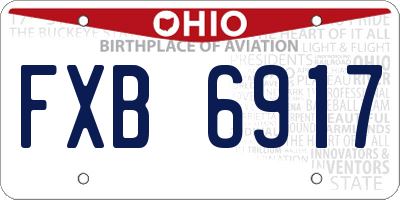 OH license plate FXB6917