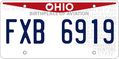 OH license plate FXB6919