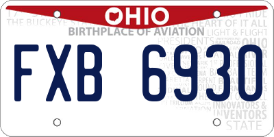 OH license plate FXB6930