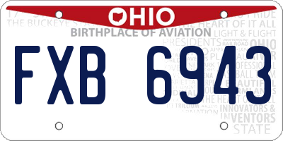 OH license plate FXB6943