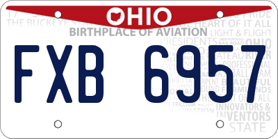 OH license plate FXB6957