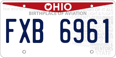 OH license plate FXB6961