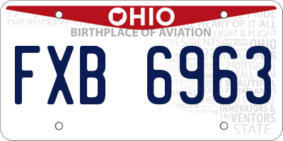 OH license plate FXB6963