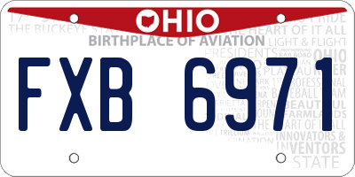 OH license plate FXB6971