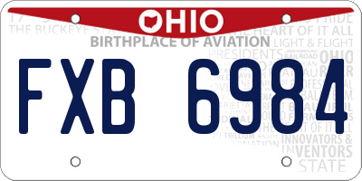 OH license plate FXB6984
