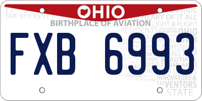 OH license plate FXB6993