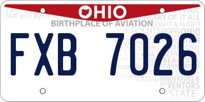 OH license plate FXB7026