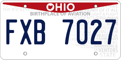 OH license plate FXB7027