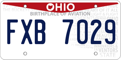 OH license plate FXB7029