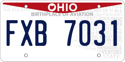 OH license plate FXB7031
