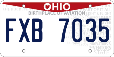 OH license plate FXB7035