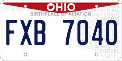 OH license plate FXB7040