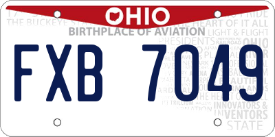 OH license plate FXB7049