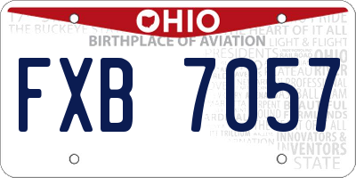 OH license plate FXB7057