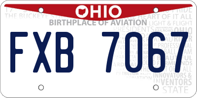 OH license plate FXB7067