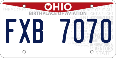 OH license plate FXB7070