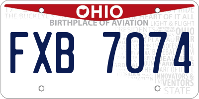OH license plate FXB7074