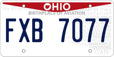 OH license plate FXB7077