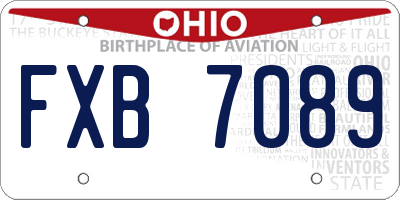 OH license plate FXB7089