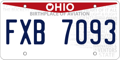 OH license plate FXB7093