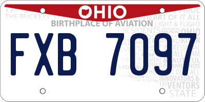 OH license plate FXB7097