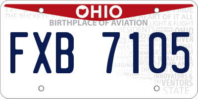 OH license plate FXB7105