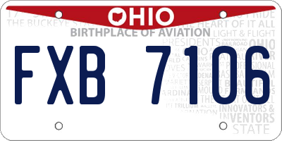 OH license plate FXB7106