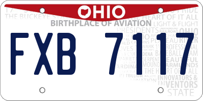 OH license plate FXB7117
