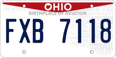OH license plate FXB7118