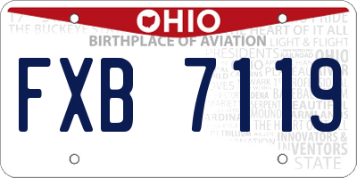 OH license plate FXB7119