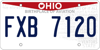 OH license plate FXB7120