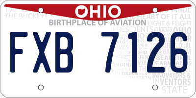 OH license plate FXB7126