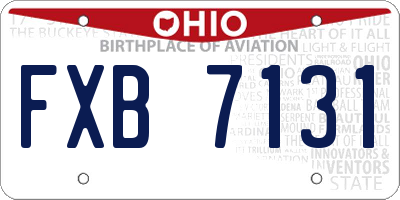 OH license plate FXB7131