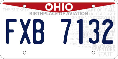 OH license plate FXB7132