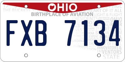 OH license plate FXB7134