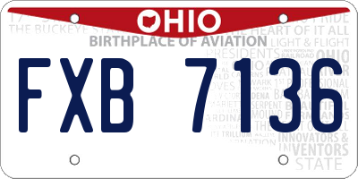 OH license plate FXB7136
