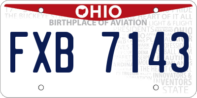 OH license plate FXB7143