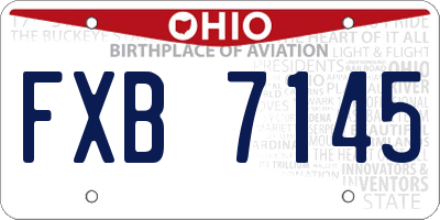 OH license plate FXB7145