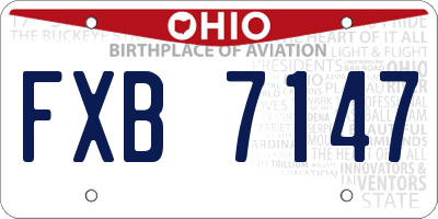 OH license plate FXB7147
