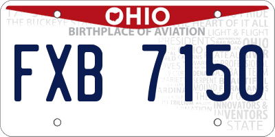 OH license plate FXB7150