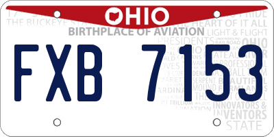 OH license plate FXB7153