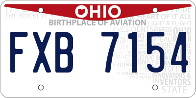 OH license plate FXB7154